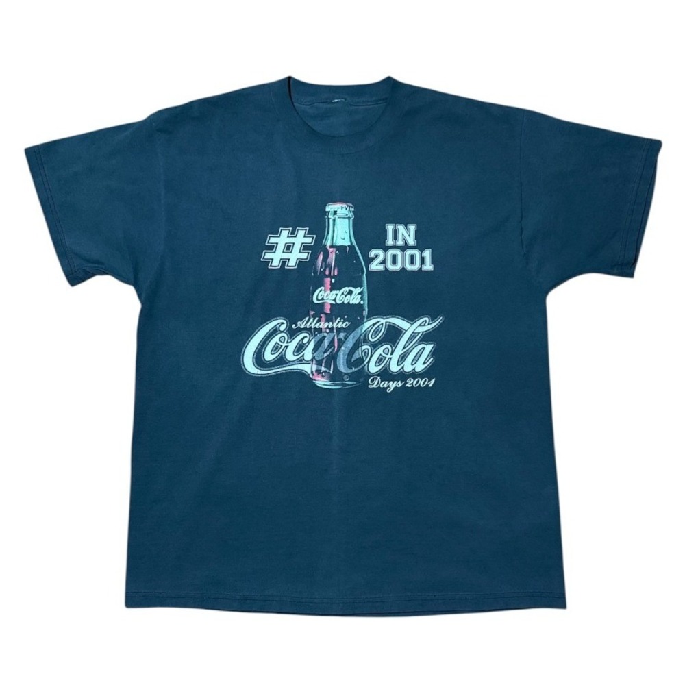 Vintage Y2K Coca Cola Atlantic Days 2001 Coke Bottle Drink Promo Graphic T-shirt